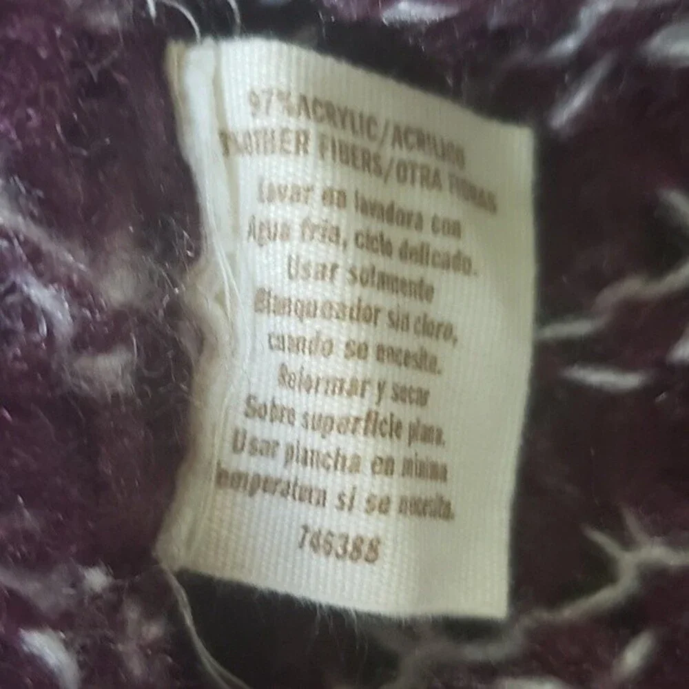 DECREE Maroon Stripe Duster Fringe Sweater - L
